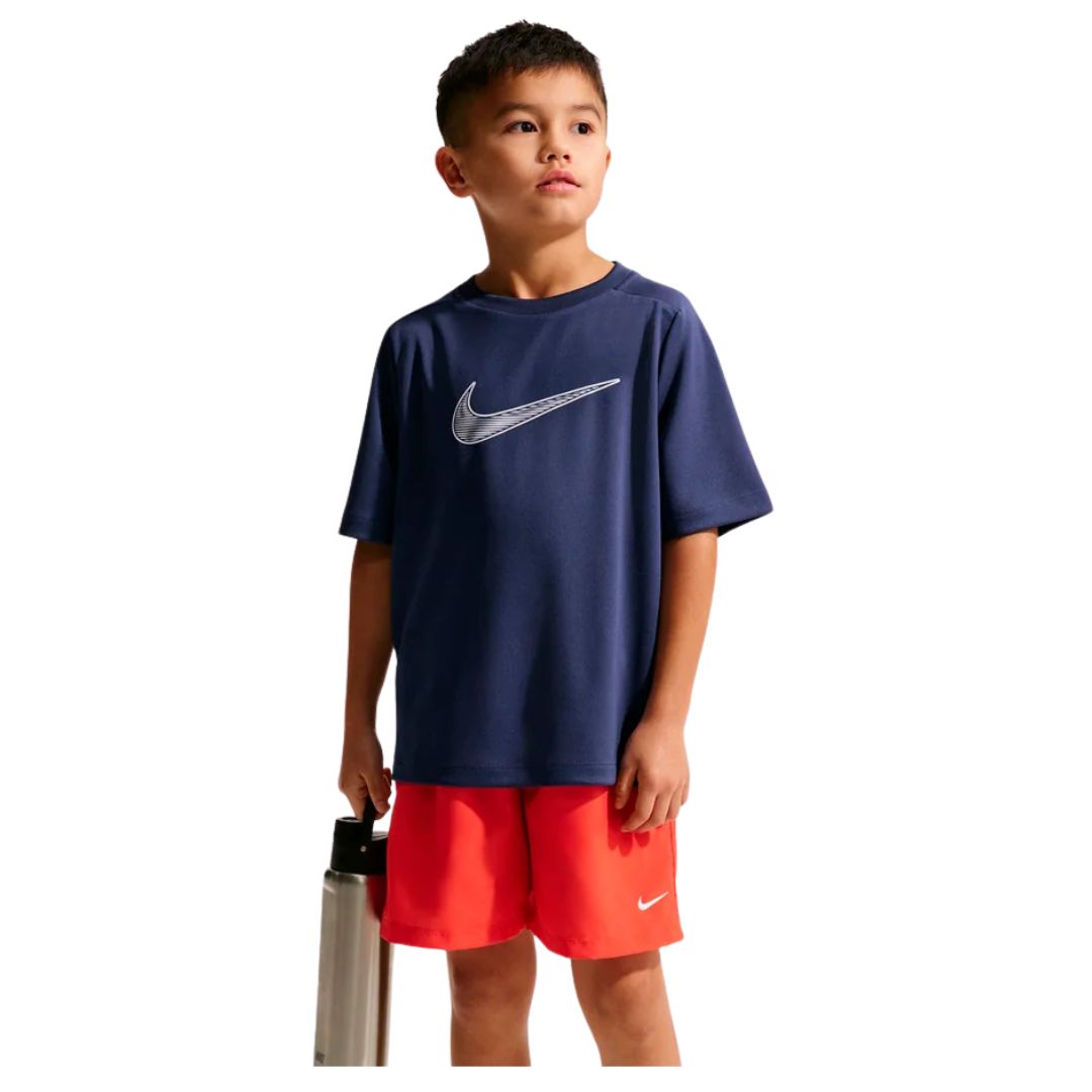 Nike Dri-FIT Multi SS Tee HBR Str. S 128-137 Blå Junior